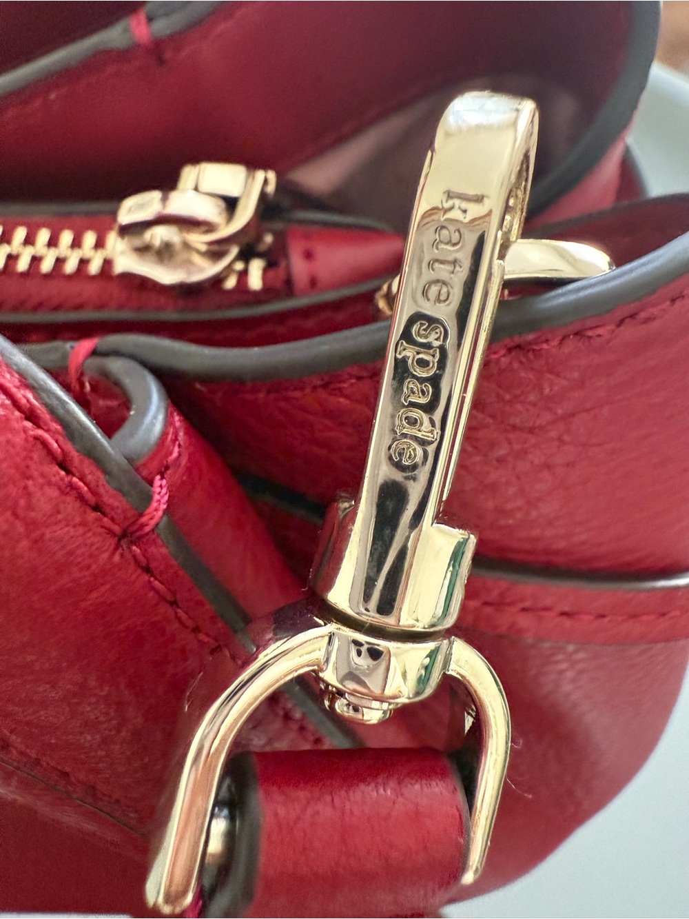 Stunning Kate Spade Dumpling Cherry Red Pebbled Leather Satchel! ❤️ - Picture 6 of 11
